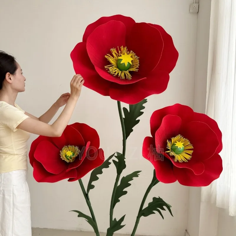 170cm Large Artificial Flowers Wedding Decoration Flower Poppy Wedding Road Guide Flowers Stage Layout Party Home Decor Mariage
