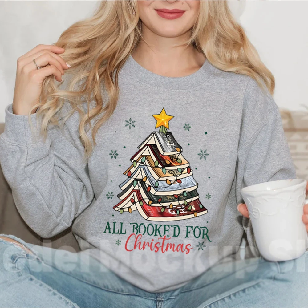 Book Christmas Womens Clothes Christmas Book Tree Women's Clothing Christmas Gift for Bookish Sweatshirt's Good-looking Hoodie's