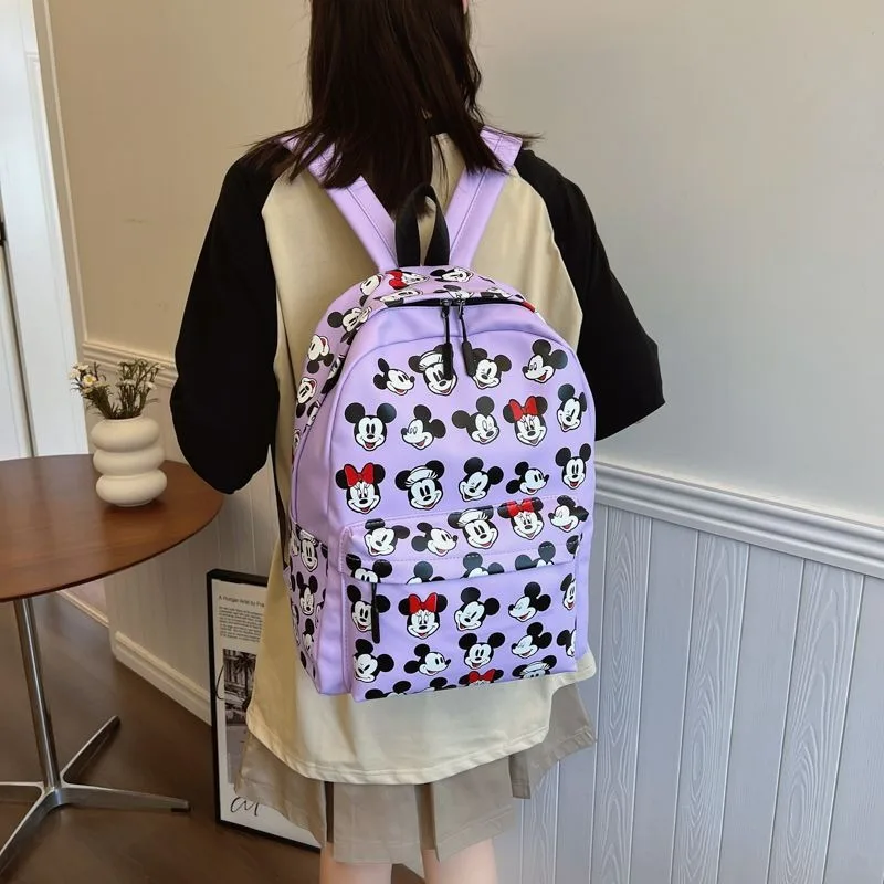 新しいミッキーマウスかわいい漫画プリントポータブルバックパックファッションレジャー屋外旅行大容量収納バックパック