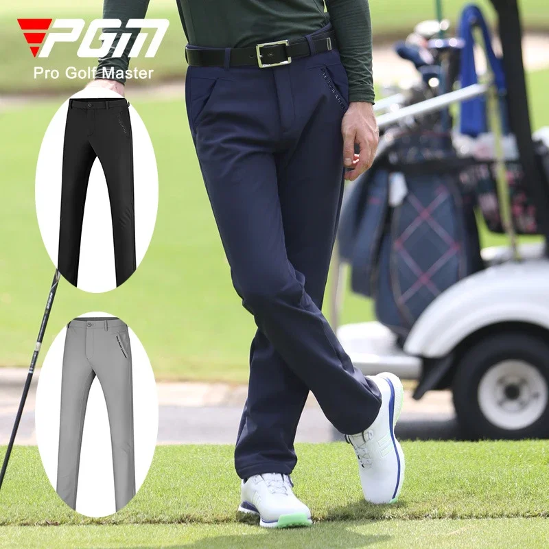 Pgm Golf Men Winter Warm Thicken Sports Longs Trousers Windproof Male Straight Business Pants Casual Golf Clothing XXS-3XL