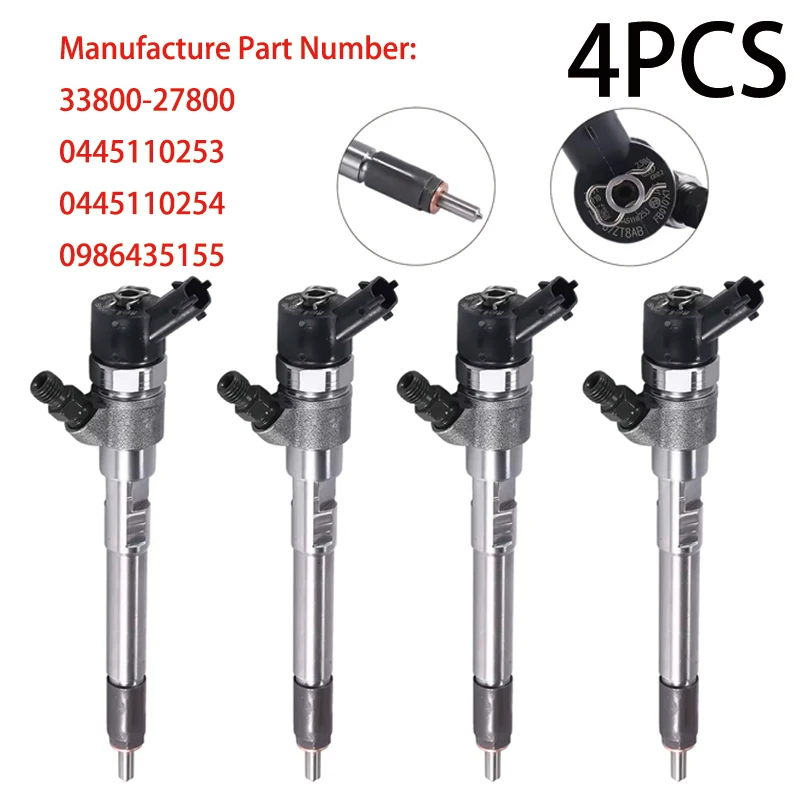 

GaGaDi For Hyundai Santa Fe KIA VGT EU4 2.2L Engine 33800-27800 0445110253 New Diesel Fuel Injector 0445110254 0986435155