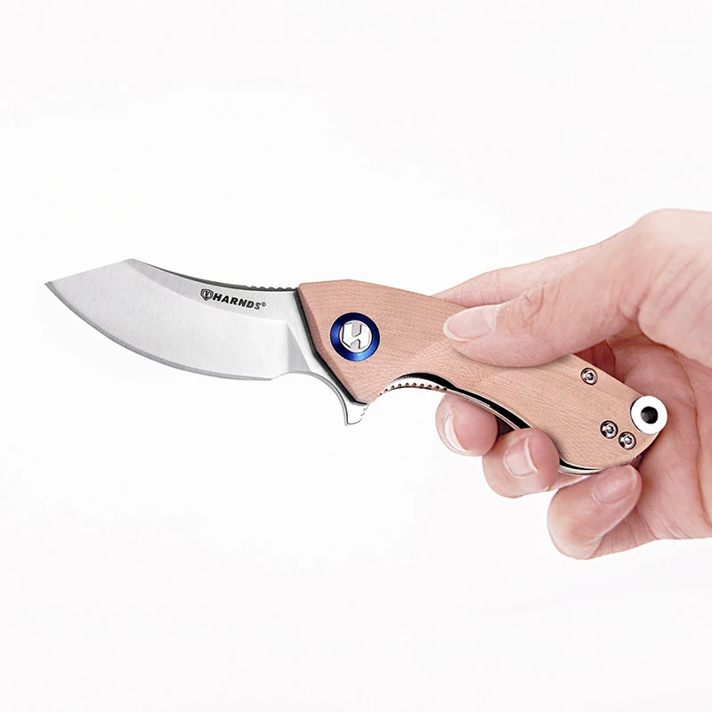 

Harnds Ballet CK9201 Folding Knife with 14C28N Blade G10 Handle Outdoor Camping Pocket Knife with Deep Carry Pocket Clip