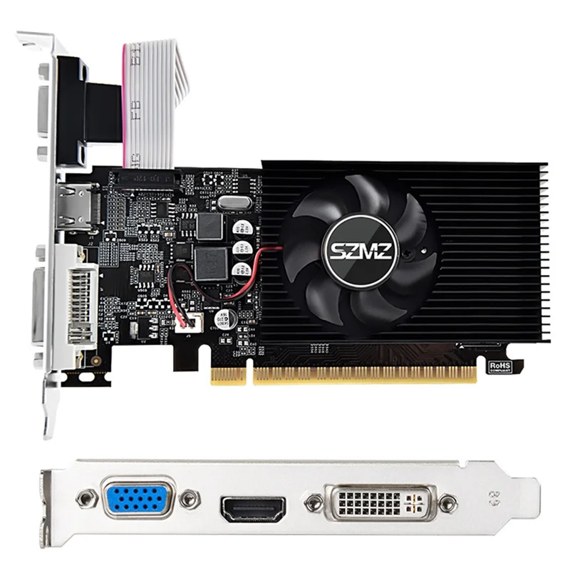 GT730 4GB DDR3 128Bit Graphics Card with Cooling Fan Low Profile Graphics Card for Office/Home Entertainment PC Games