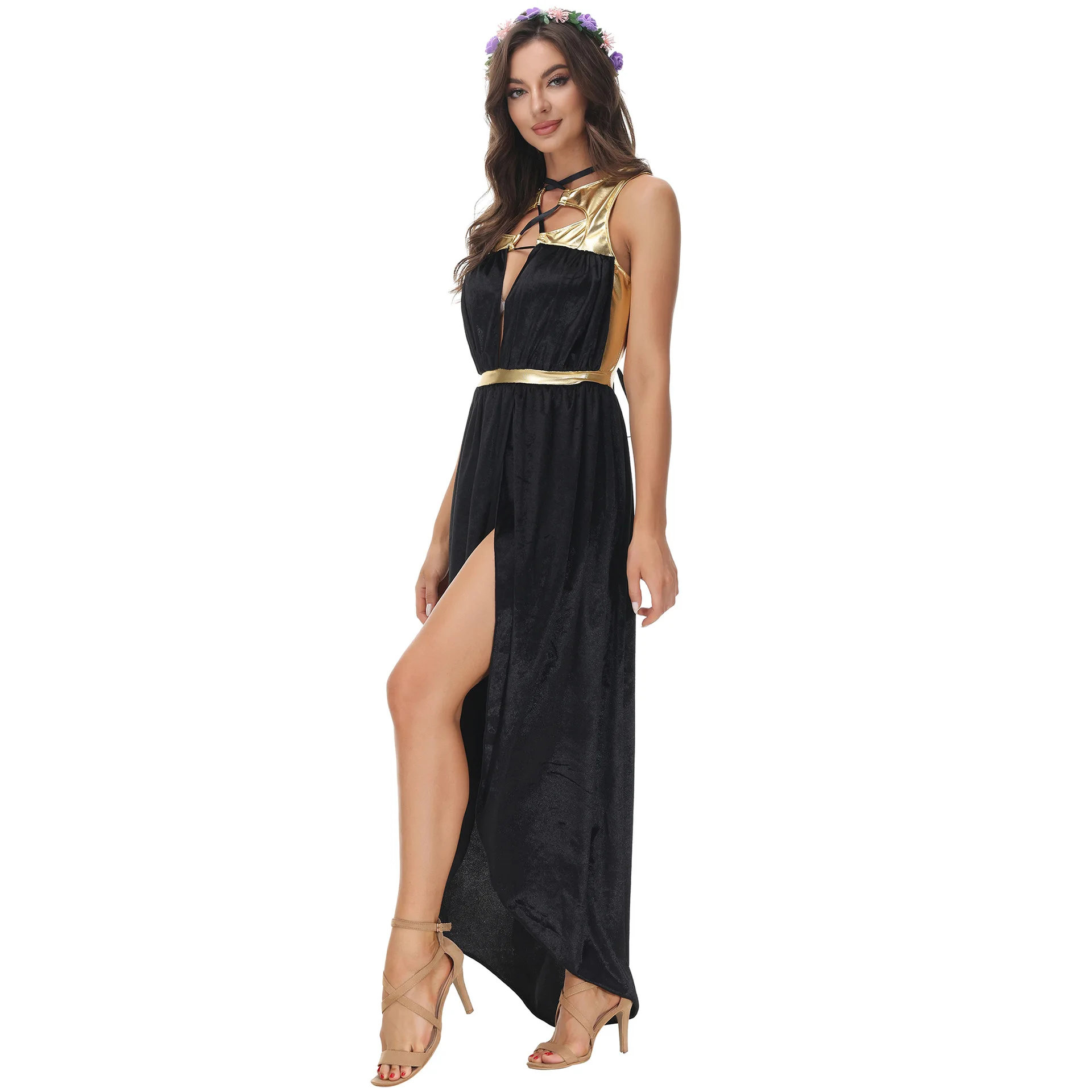 Halloween Costumes for Women Cosplay Goddess Dress Classical Greek Mythical Robe Sexy Dress Cos Witch Egyptian Cleopatra Party