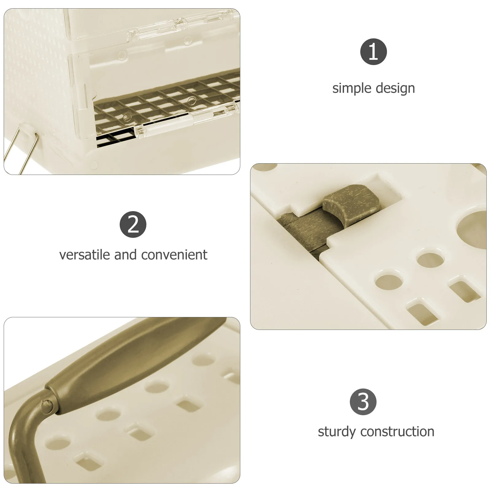 

Yardwe Parrot Cage Carrier of Cage Transportation Conure Pet Outdoor Travel White Plastic