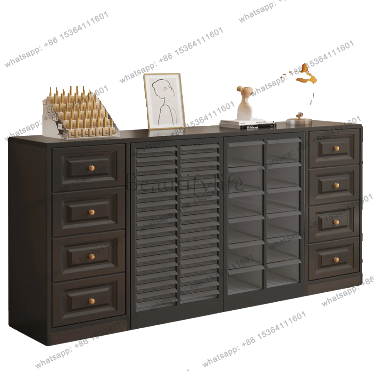 Display Nail Art Cabinet Storage Floor Locker Nail Gel Oil Floor Storage