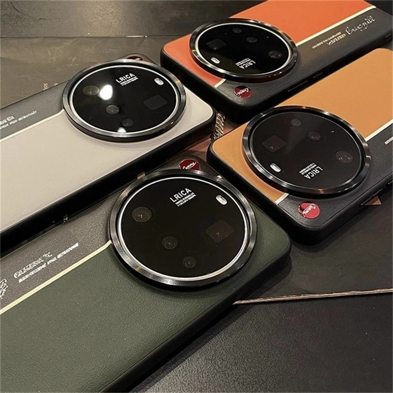 

Чехол для Xiaomi 12S 13 14 15 Ultra 5G с флуоресцентной текстурой кожи, двойной цвет, модная задняя крышка для телефона, роскошный противоударный бампер