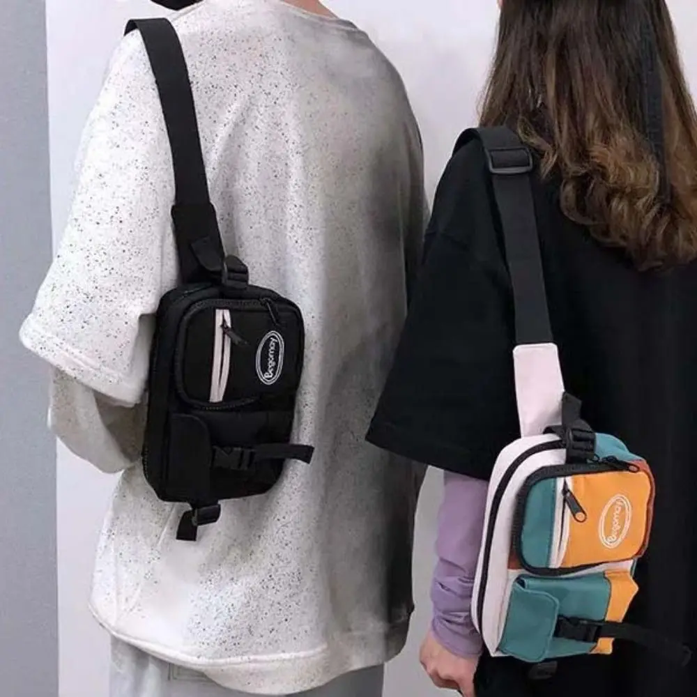 

Модная мужская сумка через плечо с карманом на молнии, нейлоновая сумка большой вместимости в стиле ретро, прочная водонепроницаемая сумка на одно плечо, повседневная