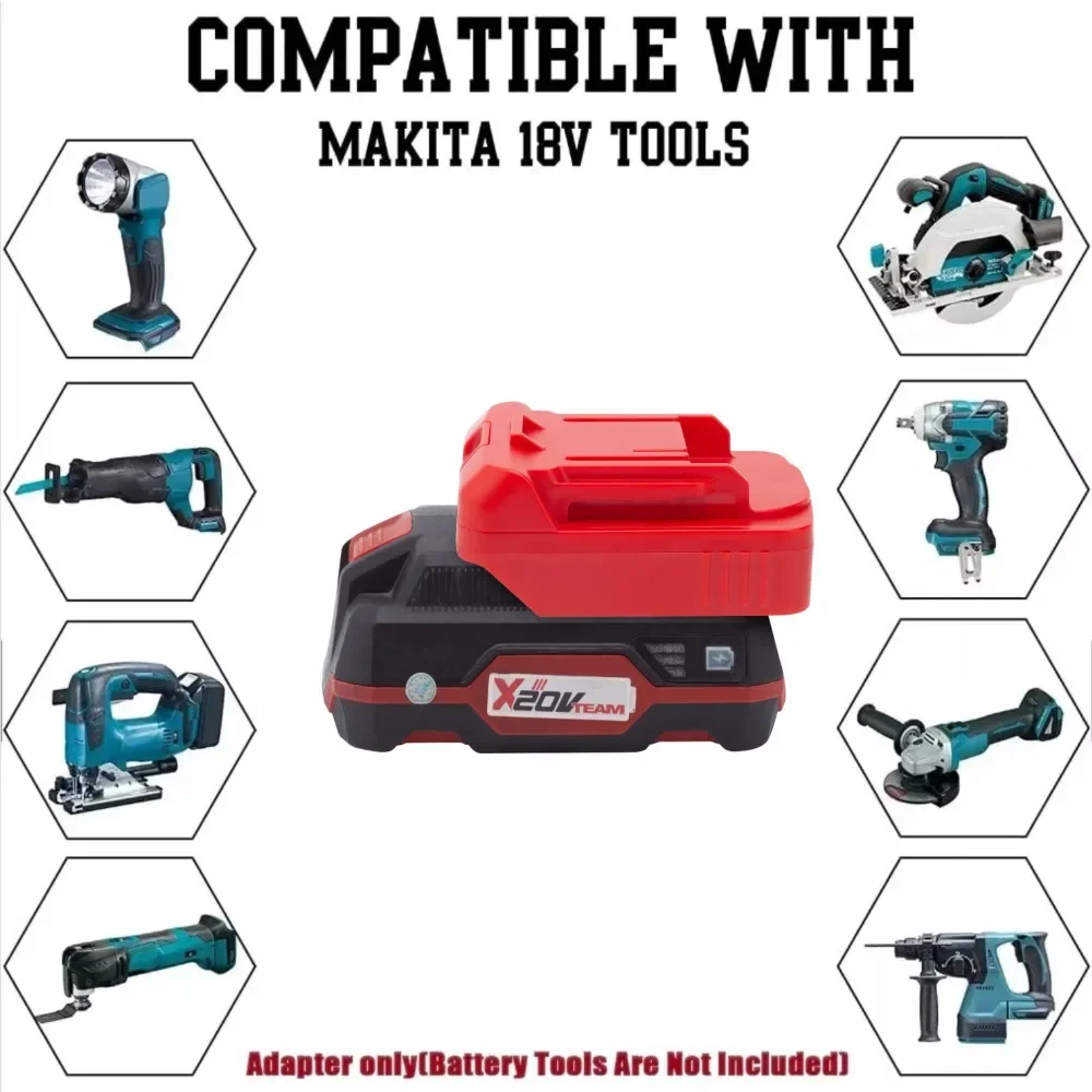 Adaptateur pour Lidl Parkside X20V TEAM Eddie ion batterie, conversion en MAKITA 18V BL outils de forage sans fil (outils et batterie non inclus)