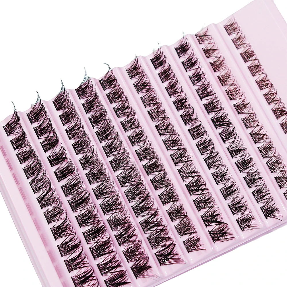 120pcs Cluster Lashes 8-16mm Wispy Individual Lashes Natural Look Lashes D Curl Fluffy Cluster Lashes DIY Eyelash Extension