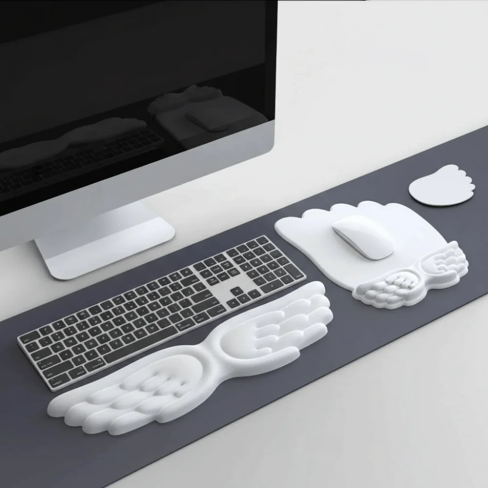 Slow Rebound Mouse Wrist Support Pad Wing Design Creative Wristband Mouse Mat Waterproof Comfort Keyboard Hand Rest