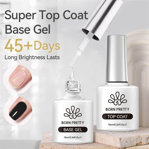 Imagen 2 del producto BORN PRETTY 10ml Super Top Coat No Wipe Base superior mate Top Coat Enhancer barniz semipermanente Soak Off UV LED esmalte de uñas en gel