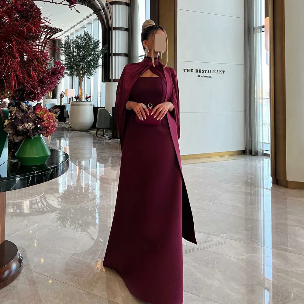 Msikoods Saudi Prom Dresses 2024 Arabic Elegant Evening Party Dress Long Sleeves Pleats Formal Dress Mermaid Women Guest Gown