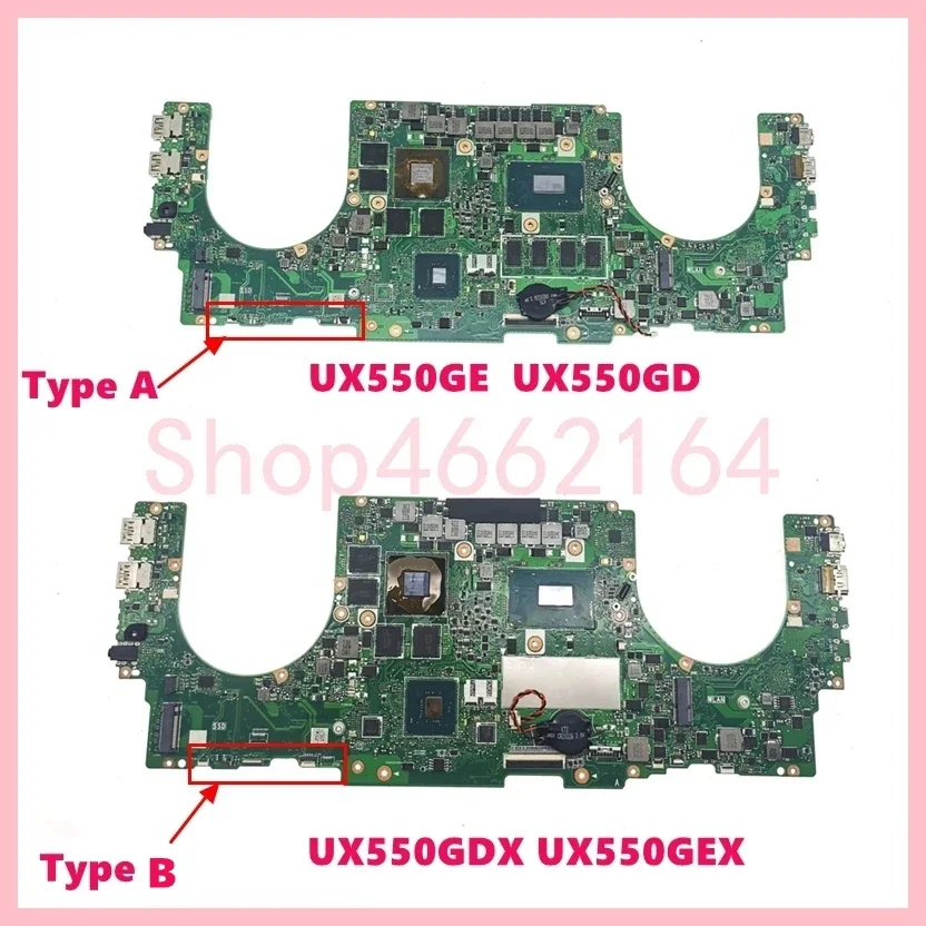 UX550GD i7/i9-8th CPU 16GB-RAM GTX1050/GTX1050Ti-V4G GPU Mainboard For Asus UX550GDX UX550GE UX550G UX550GEX Laptop Motherboard