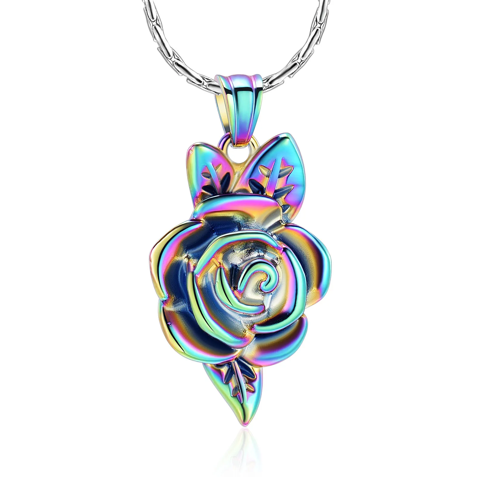 Cremation Jewelry for Ashes Flower Shape Pendant Memorial Urn Necklace Stainless Steel Funeral Ashes Holder Keepsake for Women