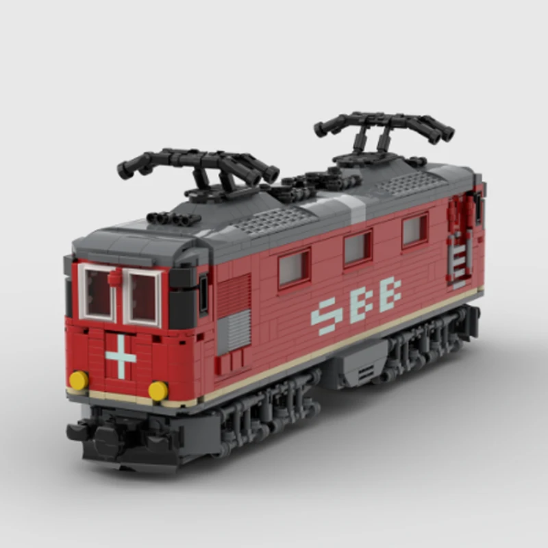 MOC-196663 Bricks Swiss RE Train Building Blocks Creative Technology Model Expert Collection Display Toys Bricks Kid's Souvenirs