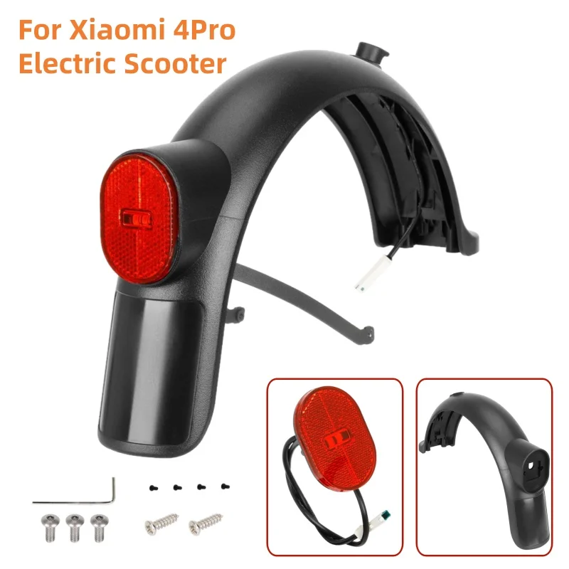 

Xiaomi 4 Pro Dark Gray Rear Fender Set with Strong LED Tail Light Mudguard Bracket for Electric Scooter E-scooter Accessory Kit