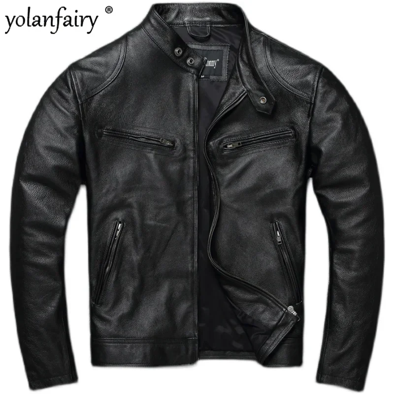 

2022 New Special Offer Leather Jacket Men Motorcycle Leather Jacket Male Stand Collar Casual Slim Coat S-7XL Chaquetas Sq17