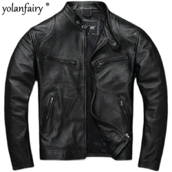 2022 New Special Offer Leather Jacket Men  Motorcycle Leather Jacket Male Stand Collar Casual  Slim Coat S-7XL Chaquetas Sq17