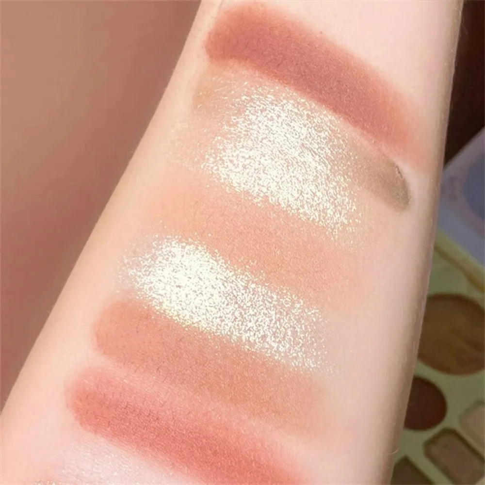 الدانتيل نمط 10 ألوان عينيه لوحة بريق تمييز الوجه كونتور لوحة أحمر الخدود ماتي عينيه ماكياج تجميل ضد الماء #5