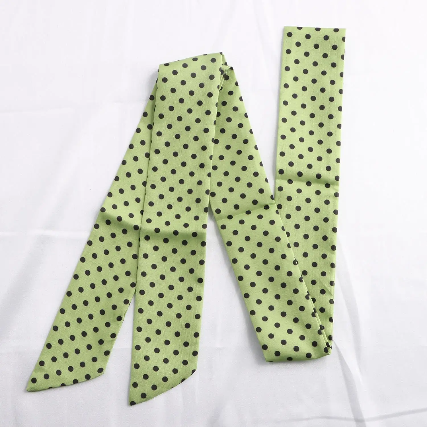 ผ้าพันคอยาวลายจุดสปริงใหม่ปี 2025 สวยงามทันสมัย ทำจากโพลีเอสเตอร์ สีแดง โบว์ริบบิ้นแคบ ใช้เป็นเครื่องประดับกระเป๋า หรือเป็นของขวัญ