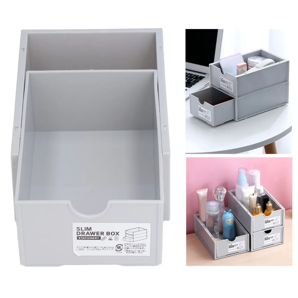 PP Plastic Stackable Storage Box Rectangle Shape Multi Color Drawer Organizer Pull Out Drawer Stackable Structure
