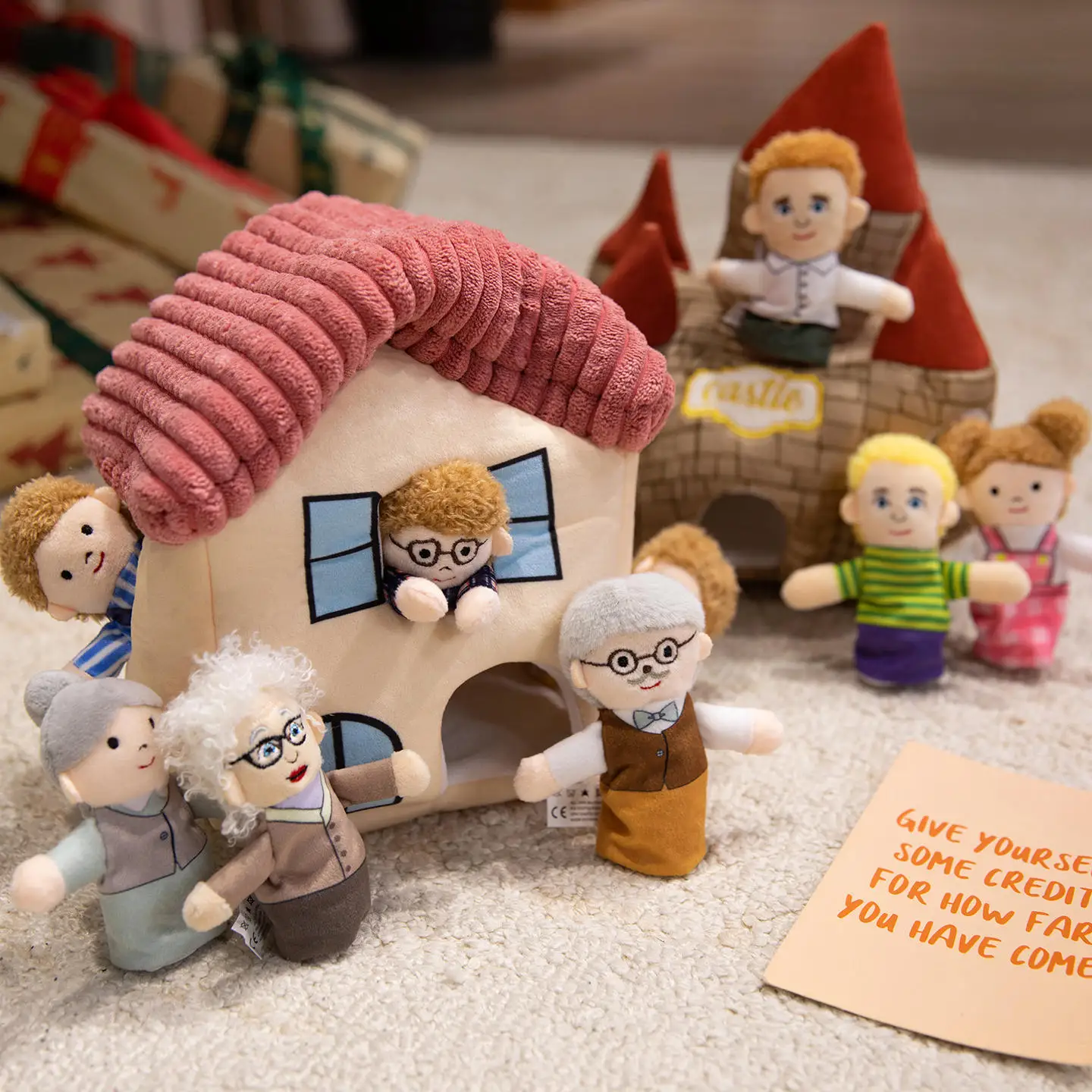 2025 Nieuwe Vingerpop Set Shell Huis Paddestoel kasteel Bloem Party Home Decor Schattig Grappig Knuffels Schattige Kinderen Verjaardagscadeautjes