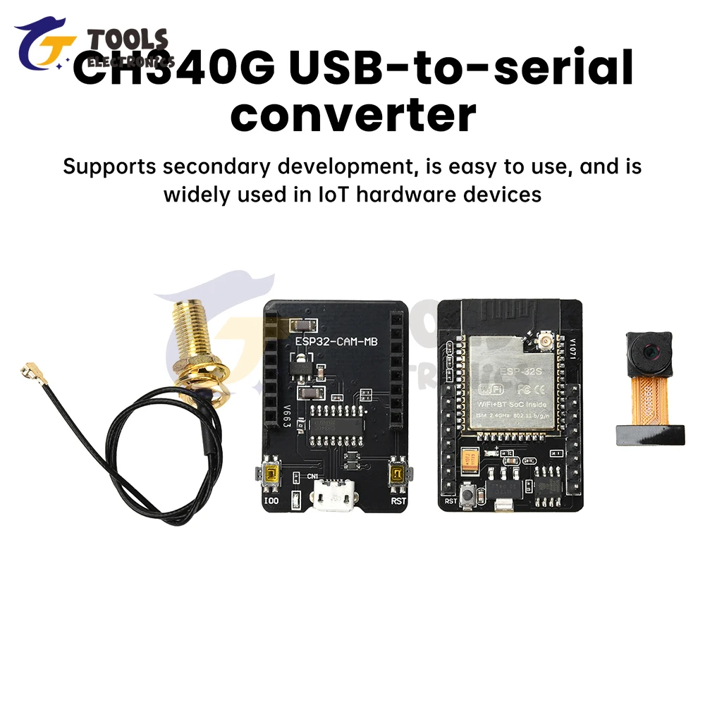 ESP32-CAM-MB 마이크로 USB/타입 C ESP32 WIFI BT 개발 보드 OV3660 카메라 모듈 CH340 포함