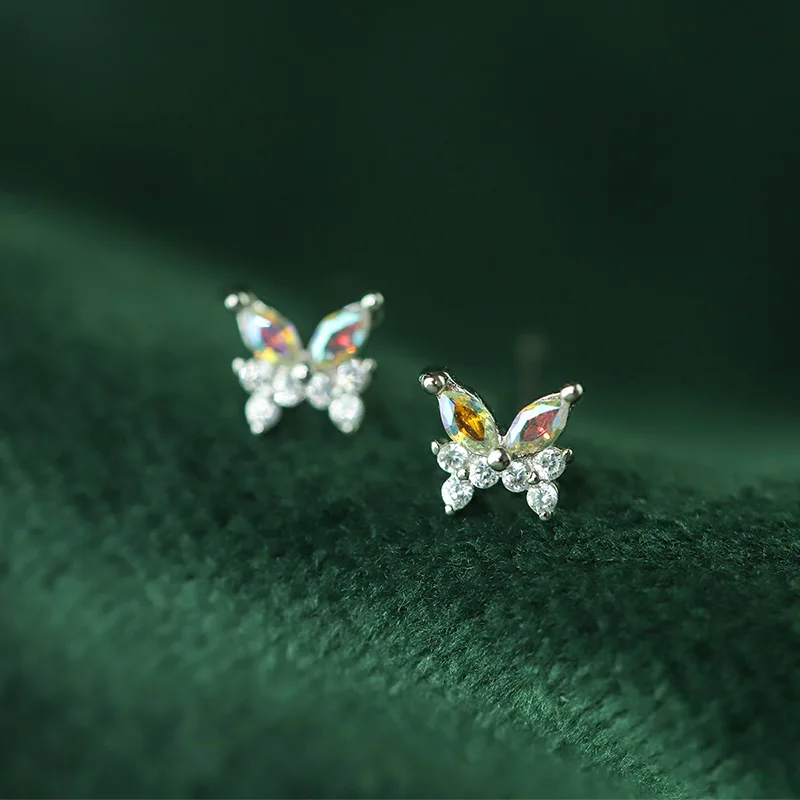 Exquisite Fairy-like Authentic S925 Silver Moonstone Butterfly Earrings