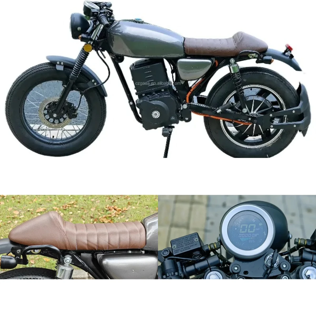 MotorcycleRetro CG 72V 3000W 5000W Electric Motorcycle With 12 Inch Tires 70km/h For Adult