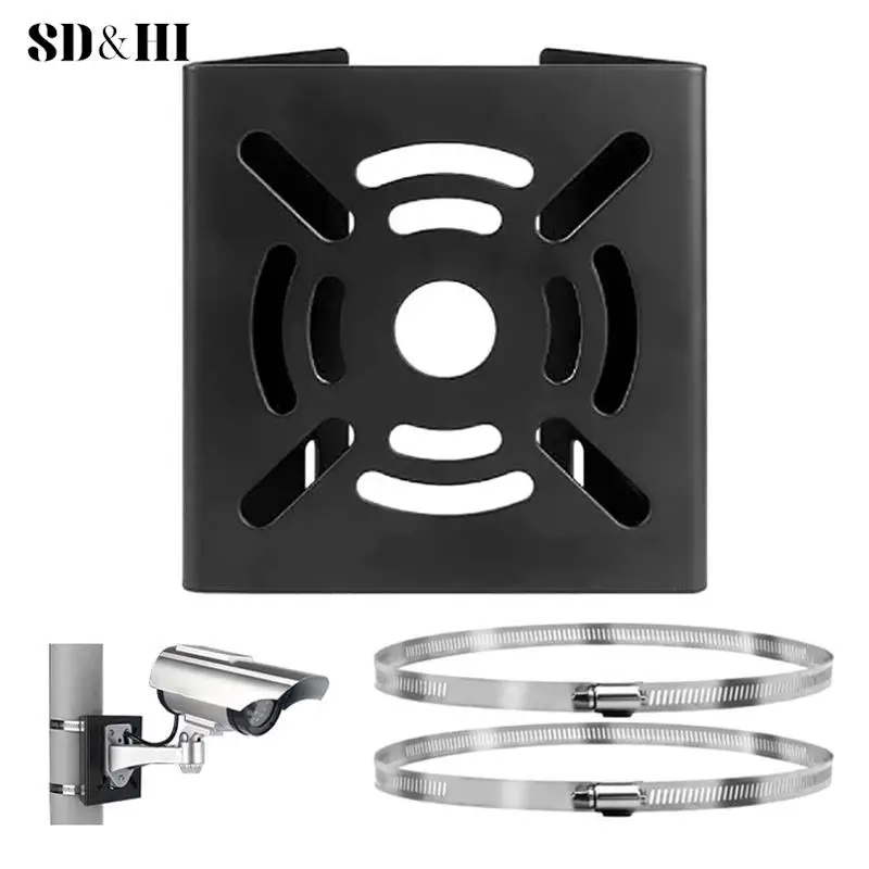 

Street Light Pole Mount Holder Small Universal Joint Pole Column Holding Monitoring Bracket Camcorder Back Stand Iron Hoop Plate