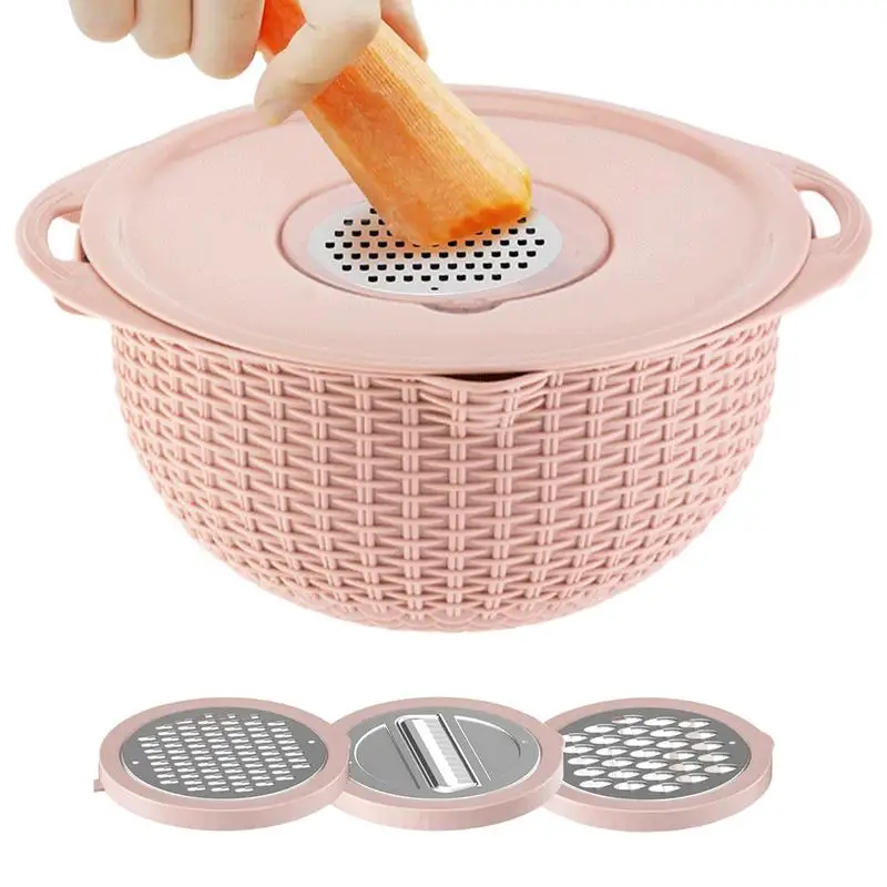 

Kitchen Colander Strainer Set Stainless Steel Colander Bowl Rotatable Vegetable Fruit Washing Colander Pot Drainer Double Layer