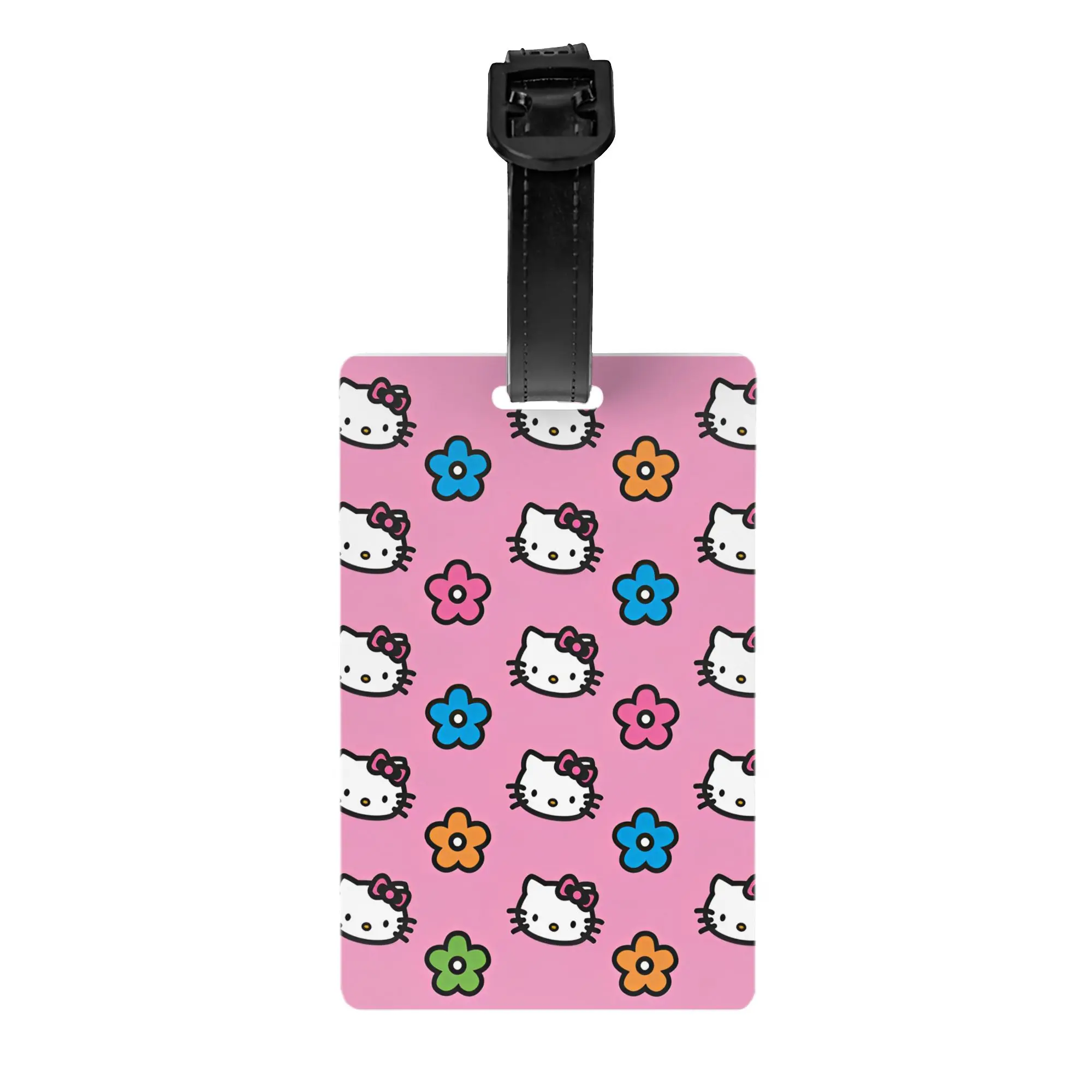 الكرتون مرحبا كيتي علامات الأمتعة حقيبة البلاستيك إكسسوارات السفر حامل الأمتعة علامة معرف عنوان الطائرات علامة الأمتعة هدية #3