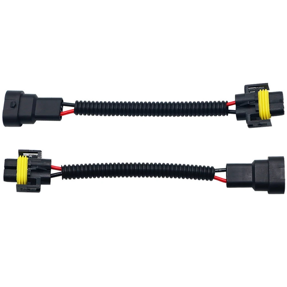 NSXINQI 2pcs 9005 HB3 9006 HB4 Male Connector to H11 Female Connectors Conversion Adaptor Wiring Harness Headlight Fog Light