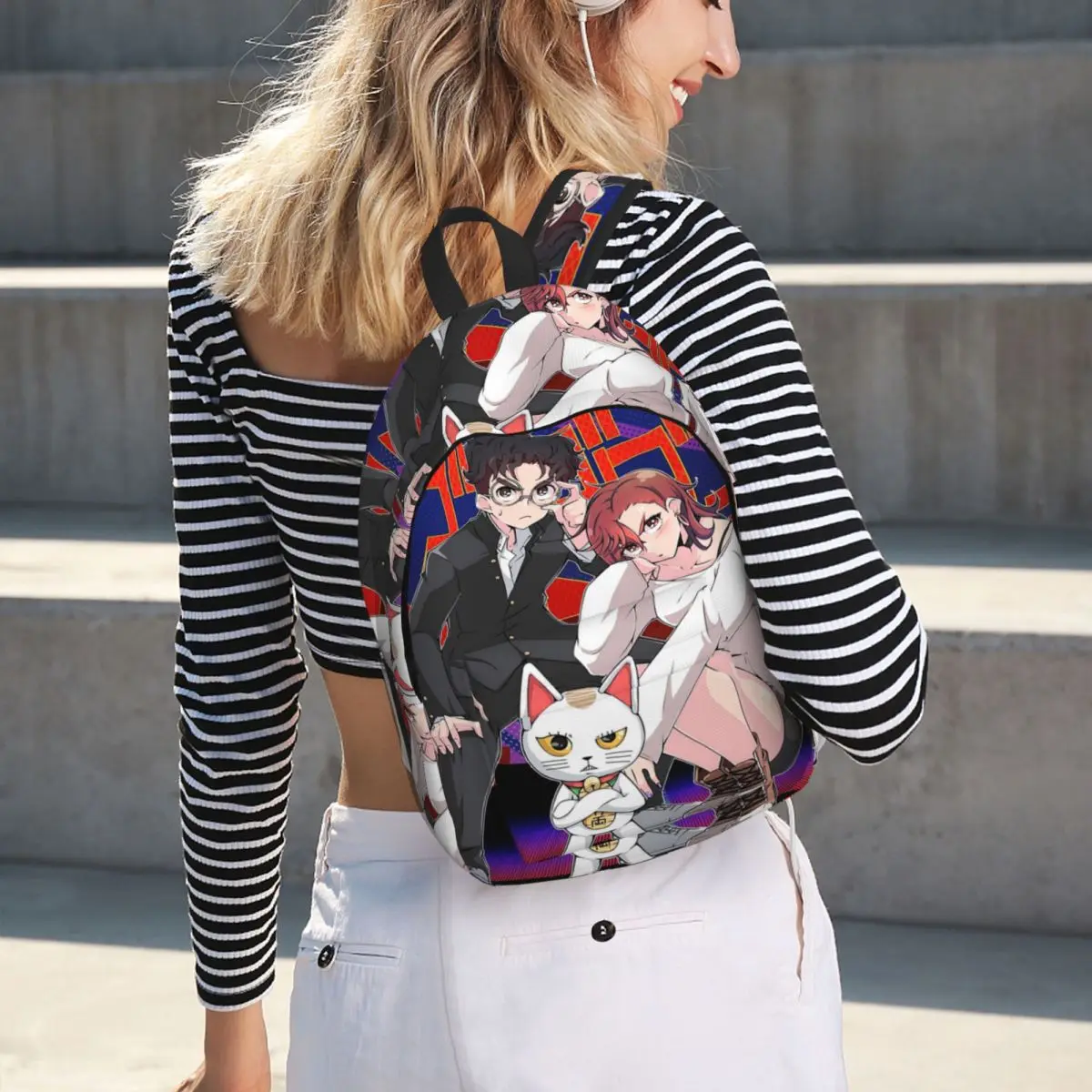 Momo Ayase Okarun Dandadan Anime Duo Ghost Cat Showdown Backpack Student BookBag Children School Bag Computer Shoulder Bags