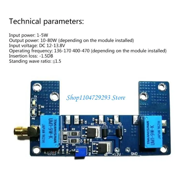 Módulo circuito transceptor placa amplificadora potência Y2GD RF para walkie talkie 1-5W