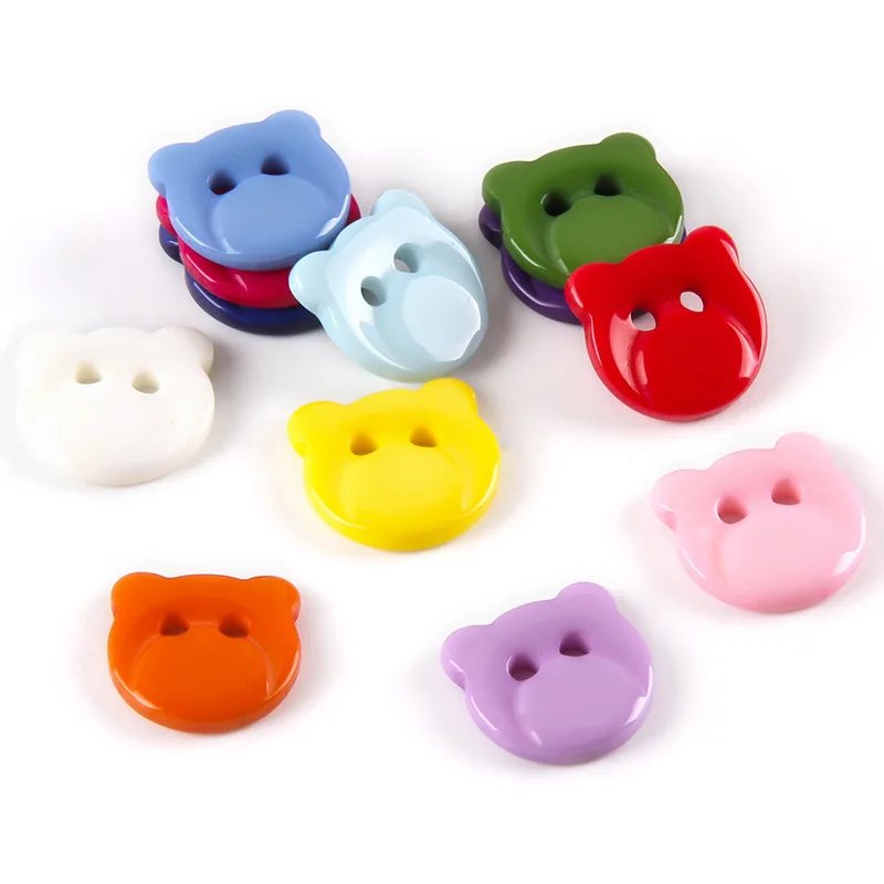 50 pz/lotto 12.5mm colore cartone animato orso bottone in resina bottone camicia per bambini utilizzato per fare e cucire, accessori per cucire