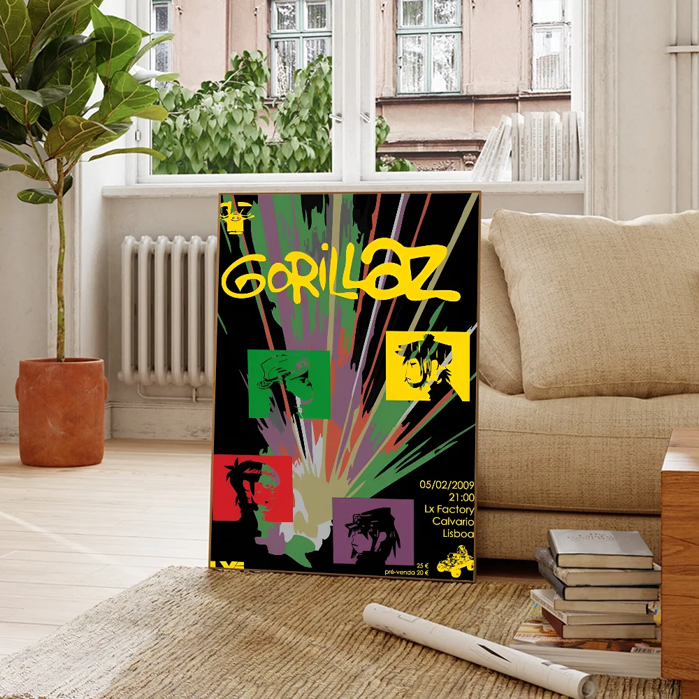 Gorillaz Hip Pop Whitepaper Poster HD Quality Poster Wall Art Painting Study Room Wall Decor