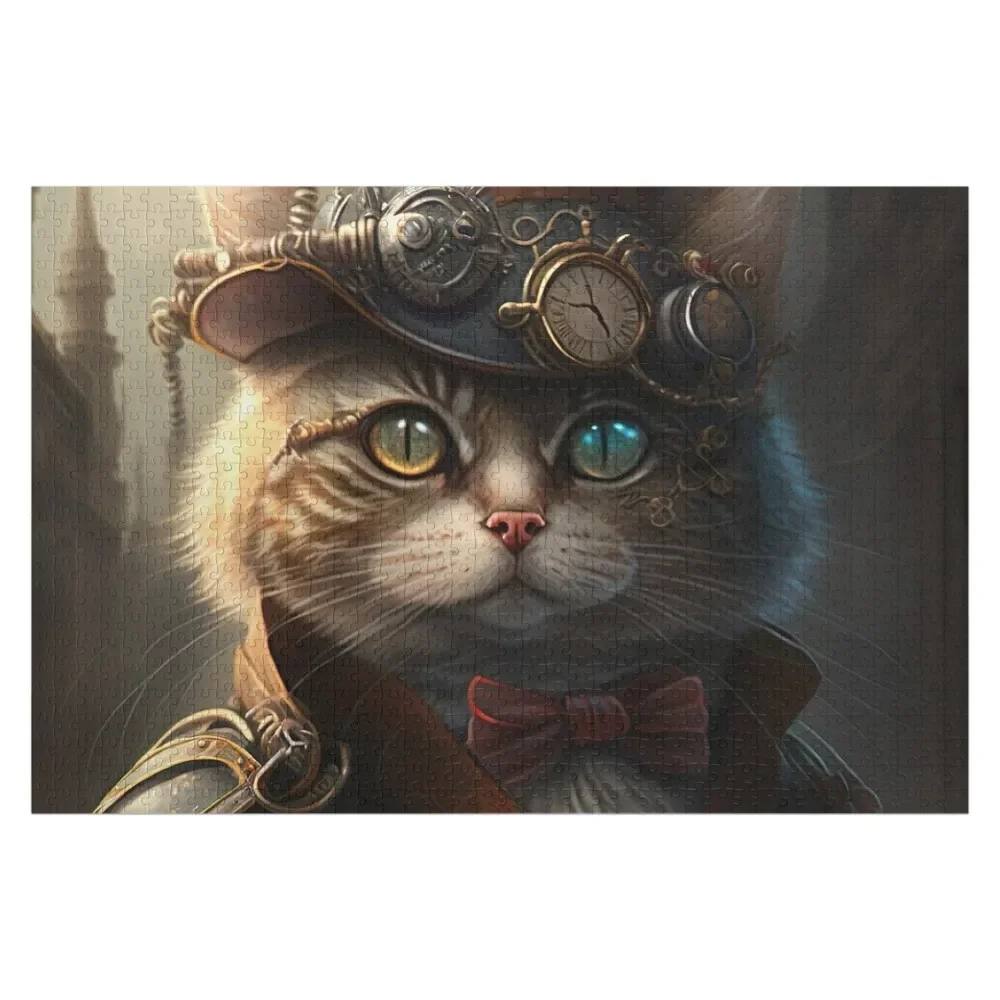 

Steampunk Cat Jigsaw Puzzle Personalised Jigsaw Personalized Wooden Name Personalized Gift Married Custom Gift Puzzle