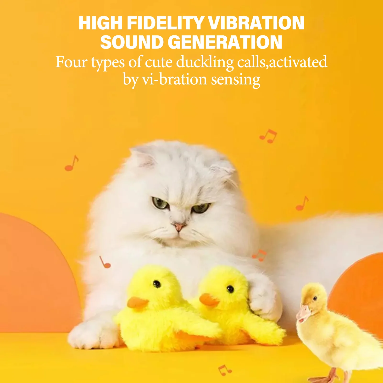 Electric Plush Duck Cat Toy Flapping Wings Duck Cat Toys for Indoor Outdoor Cats Self Play