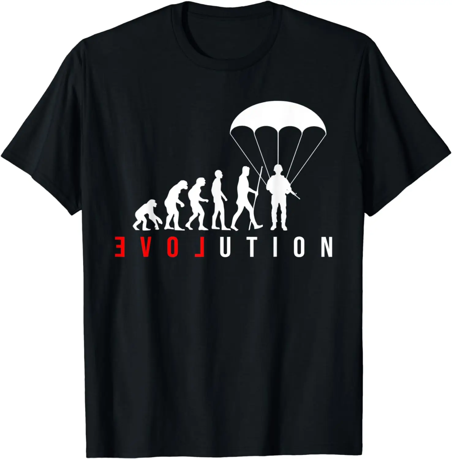 Paratroop Paratrooper Soldier Love Evolution T-Shirt Short Sleeve Casual 100% Cotton Shirt