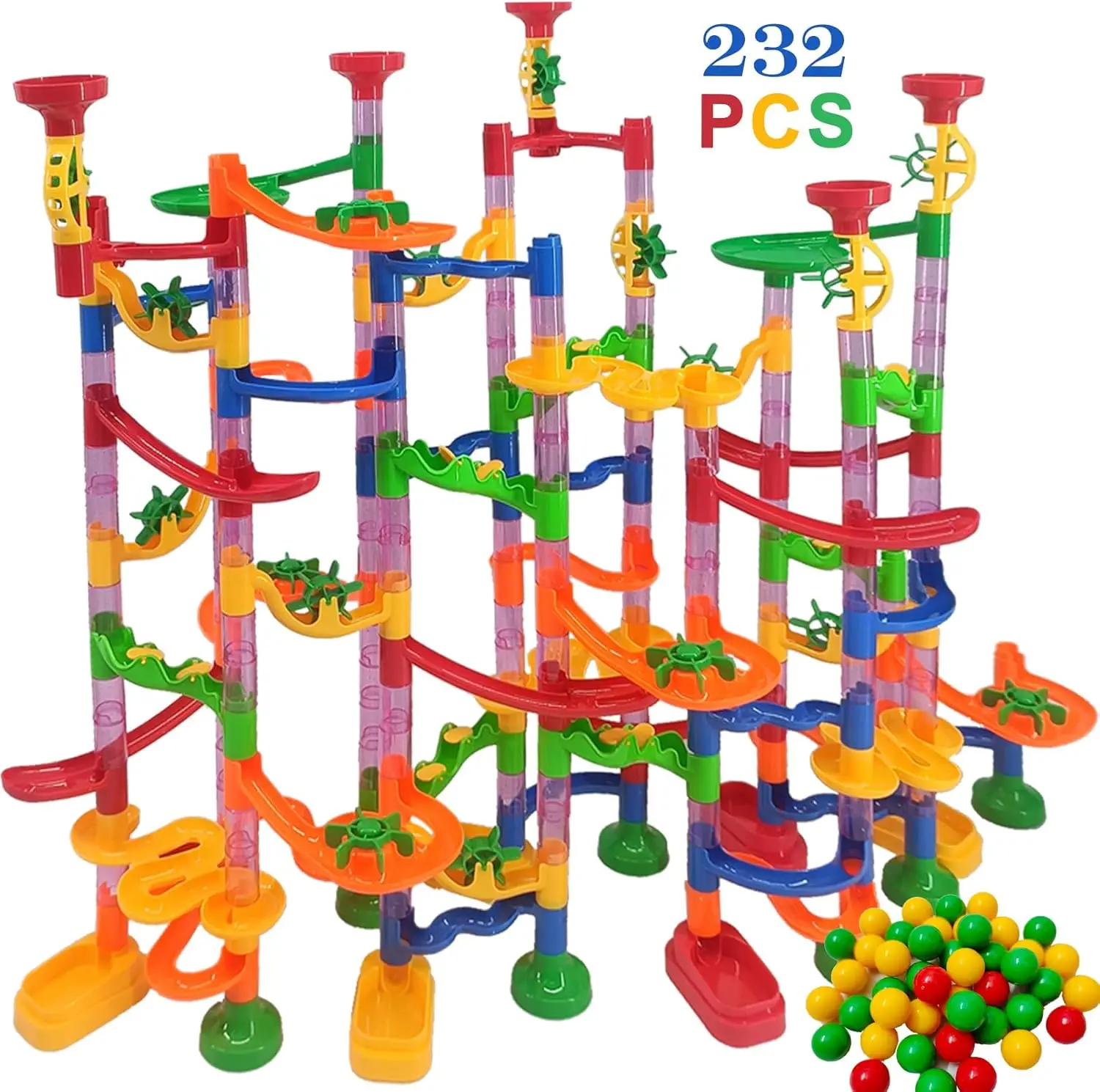 

Marble Run Race Track Building Blocks Kids 3D Maze Ball Roll Toy DIY Marble Run Race Coaster Set 80/105/109/133pc Christmas Gift