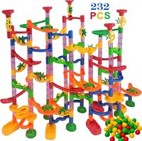 Marble Run Race Track Building Blocks Kids 3D Maze Ball Roll Toy DIY Marble Run Race Coaster Set 80/105/109/133pc Christmas Gift