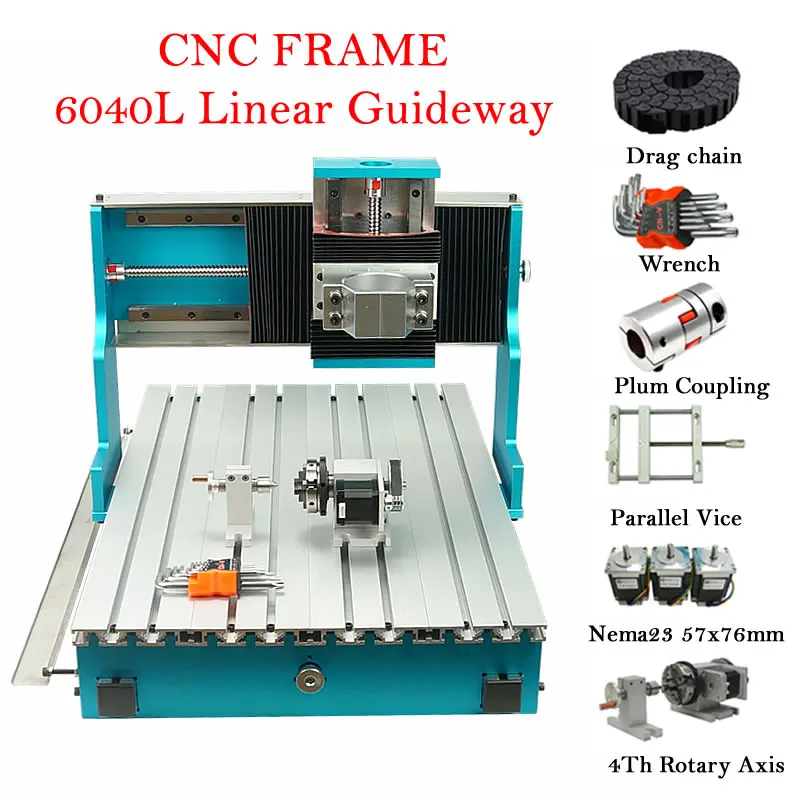 

CNC 6040L Frame Linear Guideway for DIY CNC 6040 Engraving Milling Machine Woodworking Router Lathe with Nema23 Stepper Motors