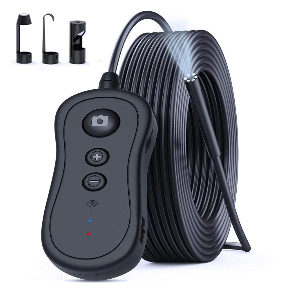 

Wireless Endoscope for iPhone Android 8.2mm 5MP HD WiFi Borescope Semi-Rigid Snake Inspection Camera With 2200mAh Battery PQ303