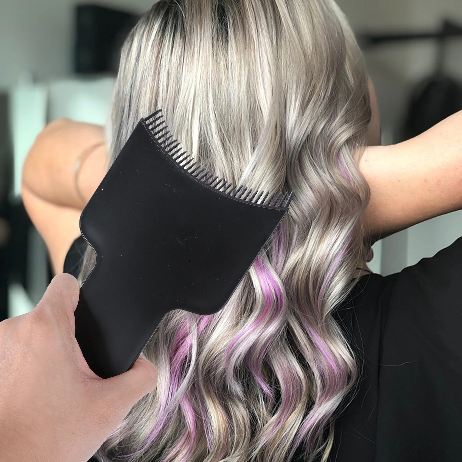 

3pcs Hair Coloring Comb Long Board Dyeing Tool For Scalp Protection Diy Tint Brush Self-Service Hairdressing Black