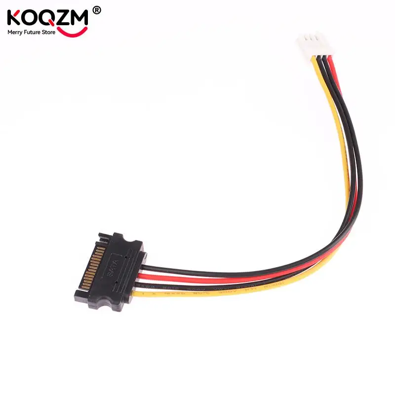 1pc SATA Adapter PC Computer Molex IDE 4 Pin to SATA Male Adapter Power Cable Cord 20cm SATA Cable 15Pin to 4Pin FDD Floppy