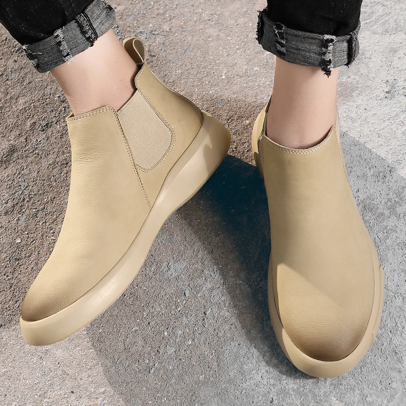 Chelsea Boots for Men Trendy All-match Casual Non-slip Wear-Resistant Round Toe Breathable Fashion Boots Spring  Autumn Main