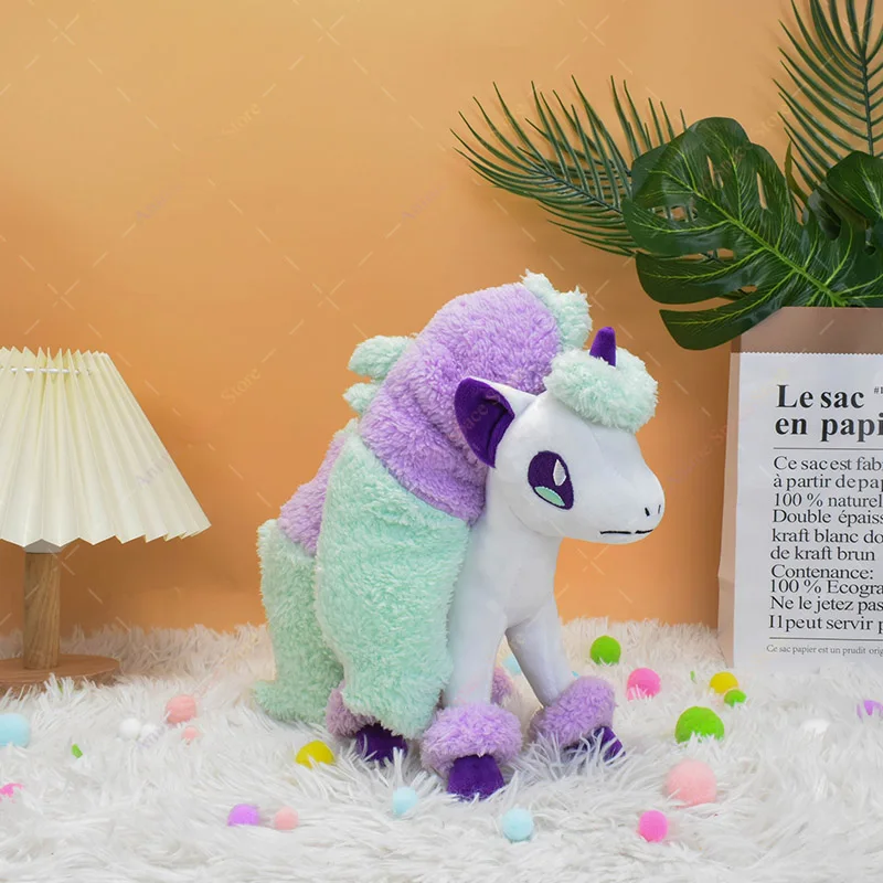 Niedliche Anime-Plüschpuppe Galarian Ponyta Schlafendes Pachirisu Galarian Meowth Shinx Weiches Stofftier Sammlerstück Geschenk für Kinder
