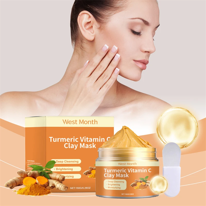 

Turmeric Vitamin C Mud Mask Refreshing & Moisturizing Cleansing Shrinking Pores Face Skincare Improve Skin Dullness Oil Control